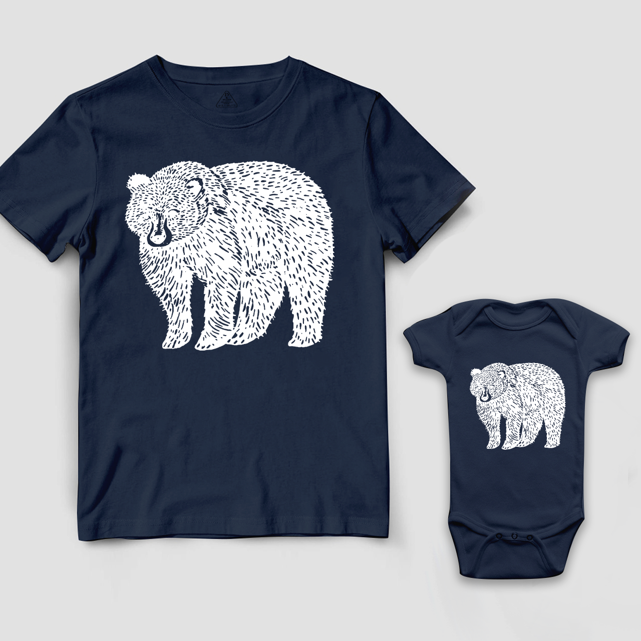 Organic Animal Bear Dad&Me Matching Shirts