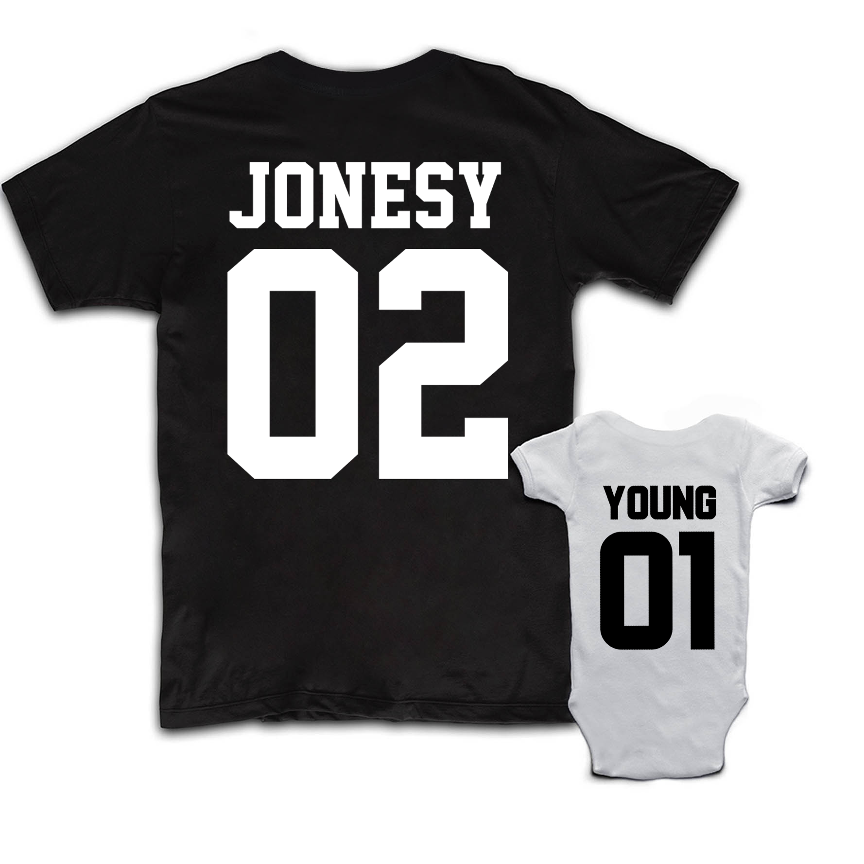 Matching Dad & Baby Personalized Last Name Shirt & Baby Bodysuit