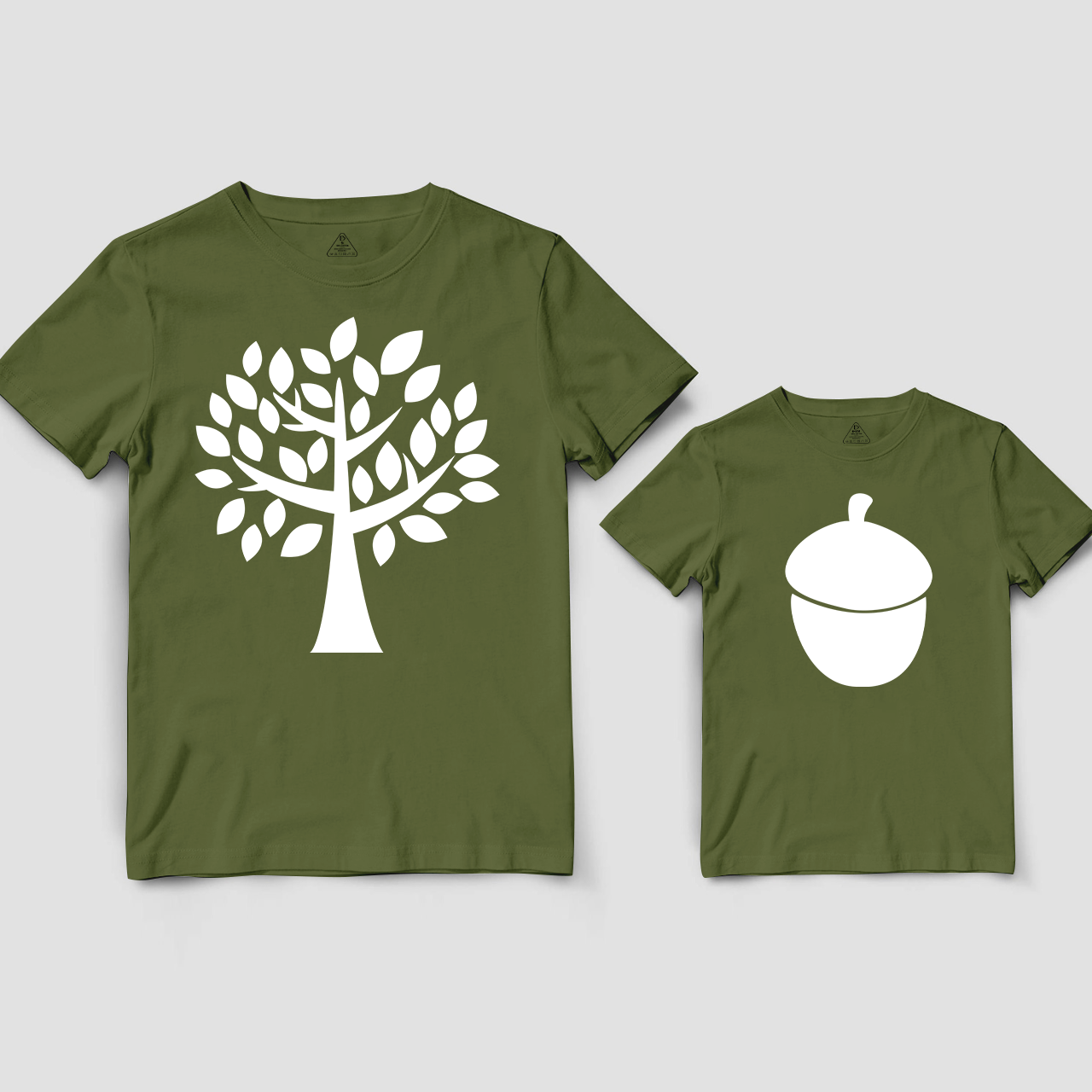 Tree And Acorn Shirts For Dad And Me