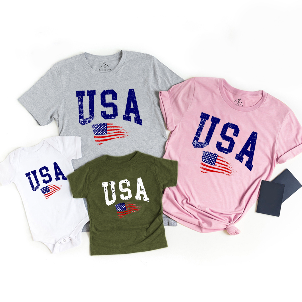 American Flag Independence Day Family Matching Shirts