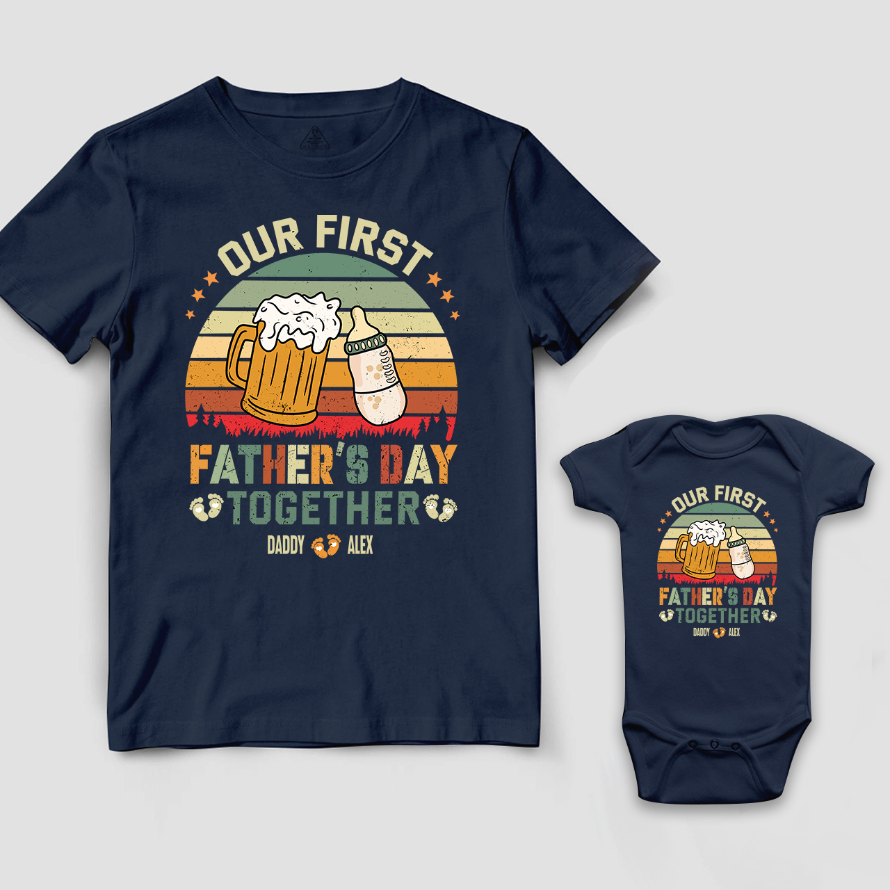 Personalized Our First Fathers Day Together Dad&Me Matching Shirts