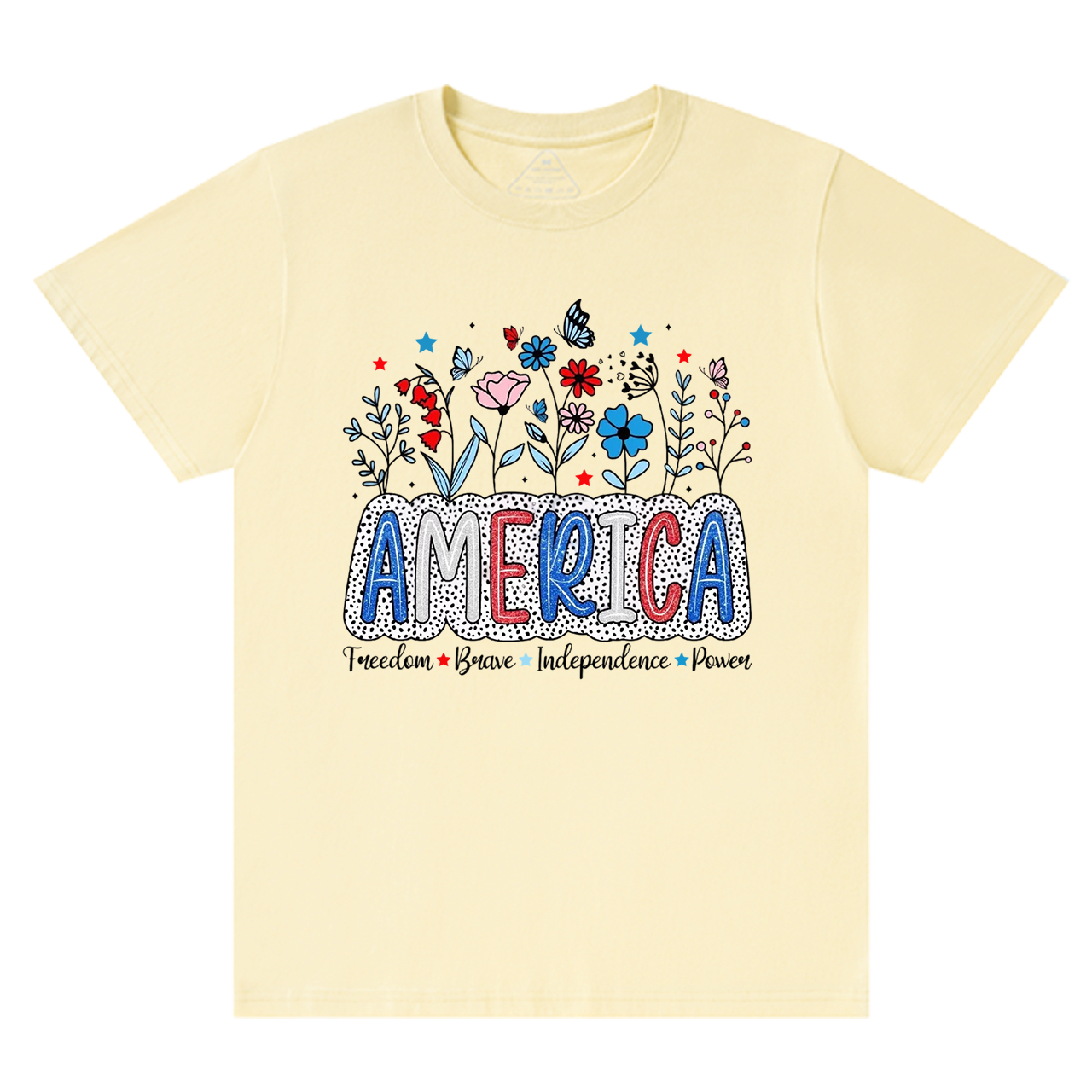 Floral Brushstroke USA Mama T-Shirts