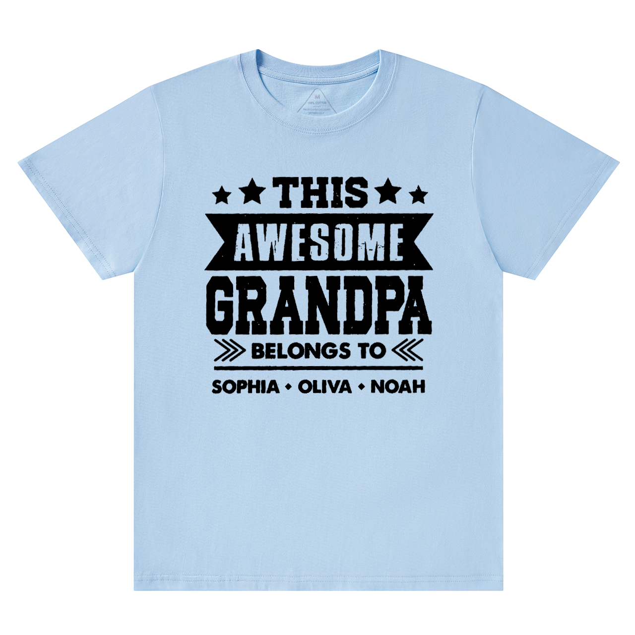 Personalized Grandpa With Kids Names T-shirt