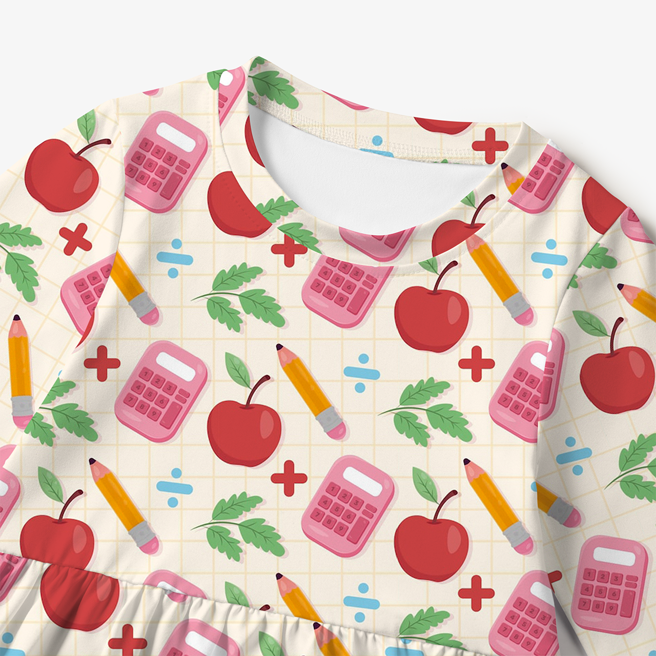 Red Apple All Over Print Kids Dress