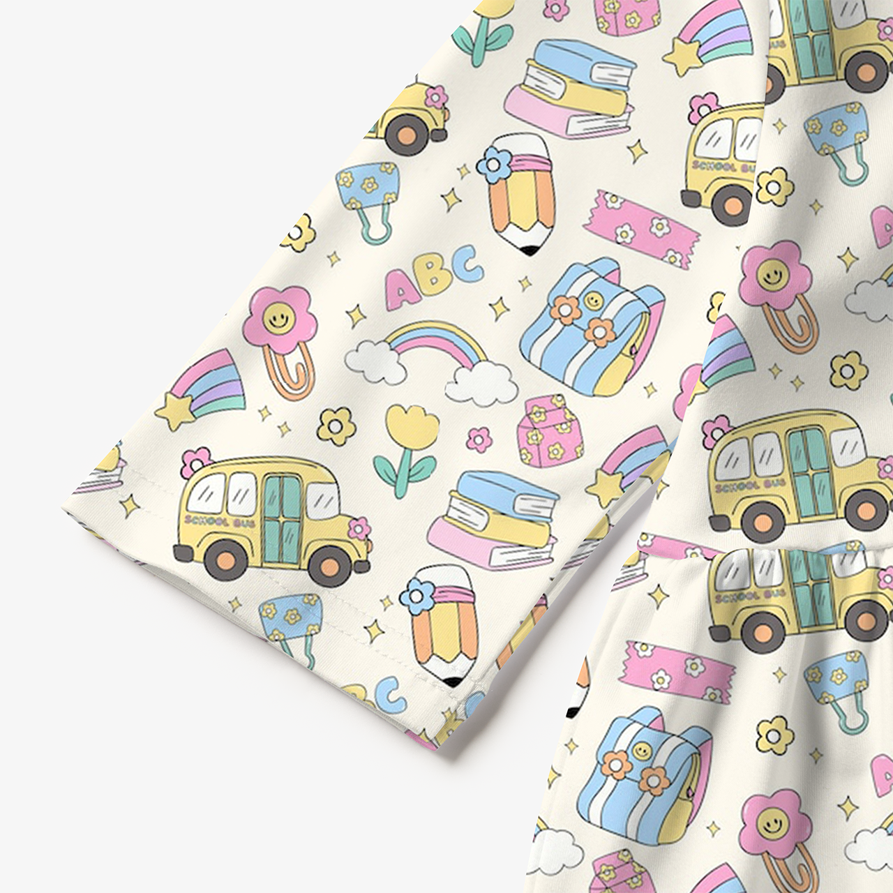 Rainbow School Bus All Over Print Kids Dress