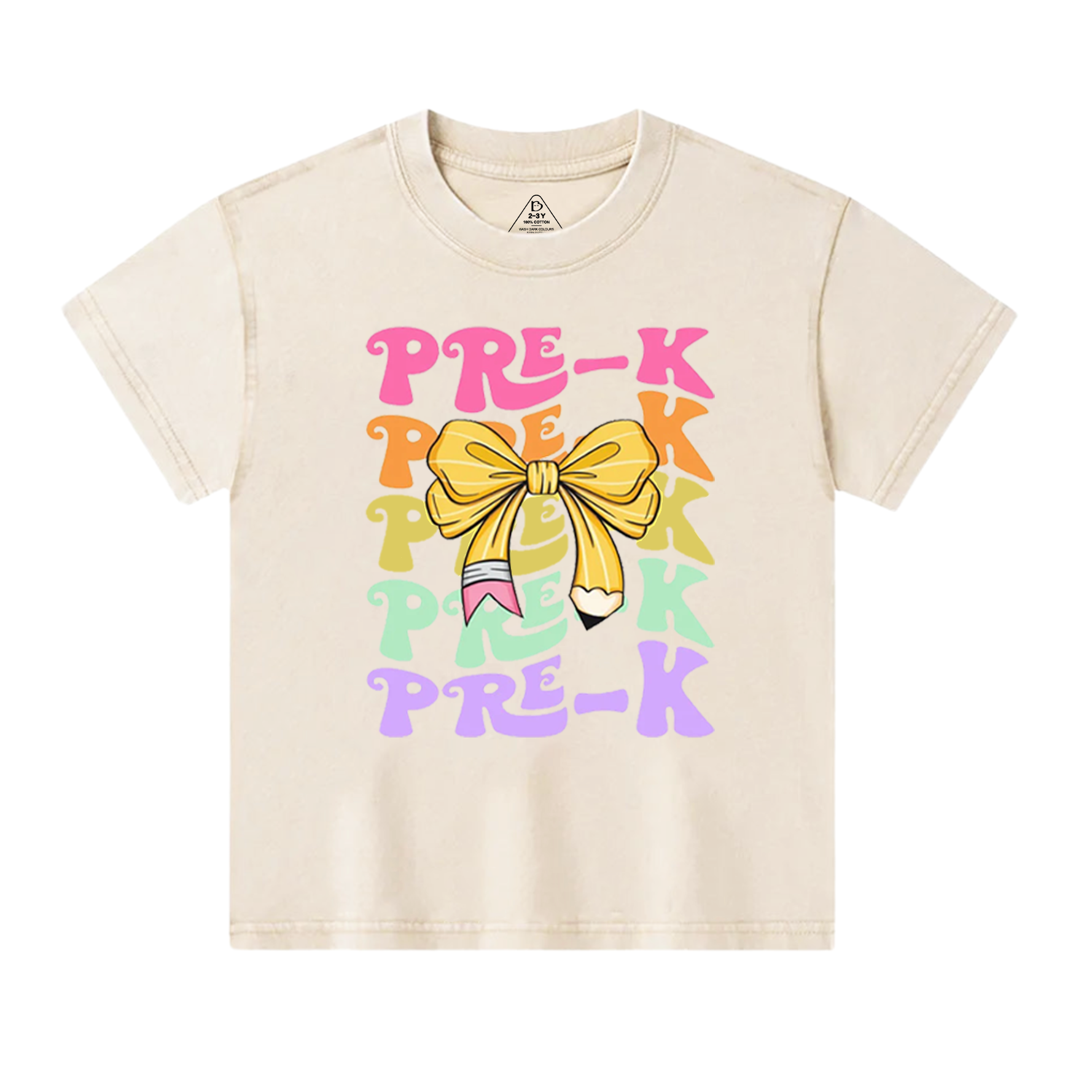 Personalized Retro Back To Shool Toddler&Kids Washed Tees