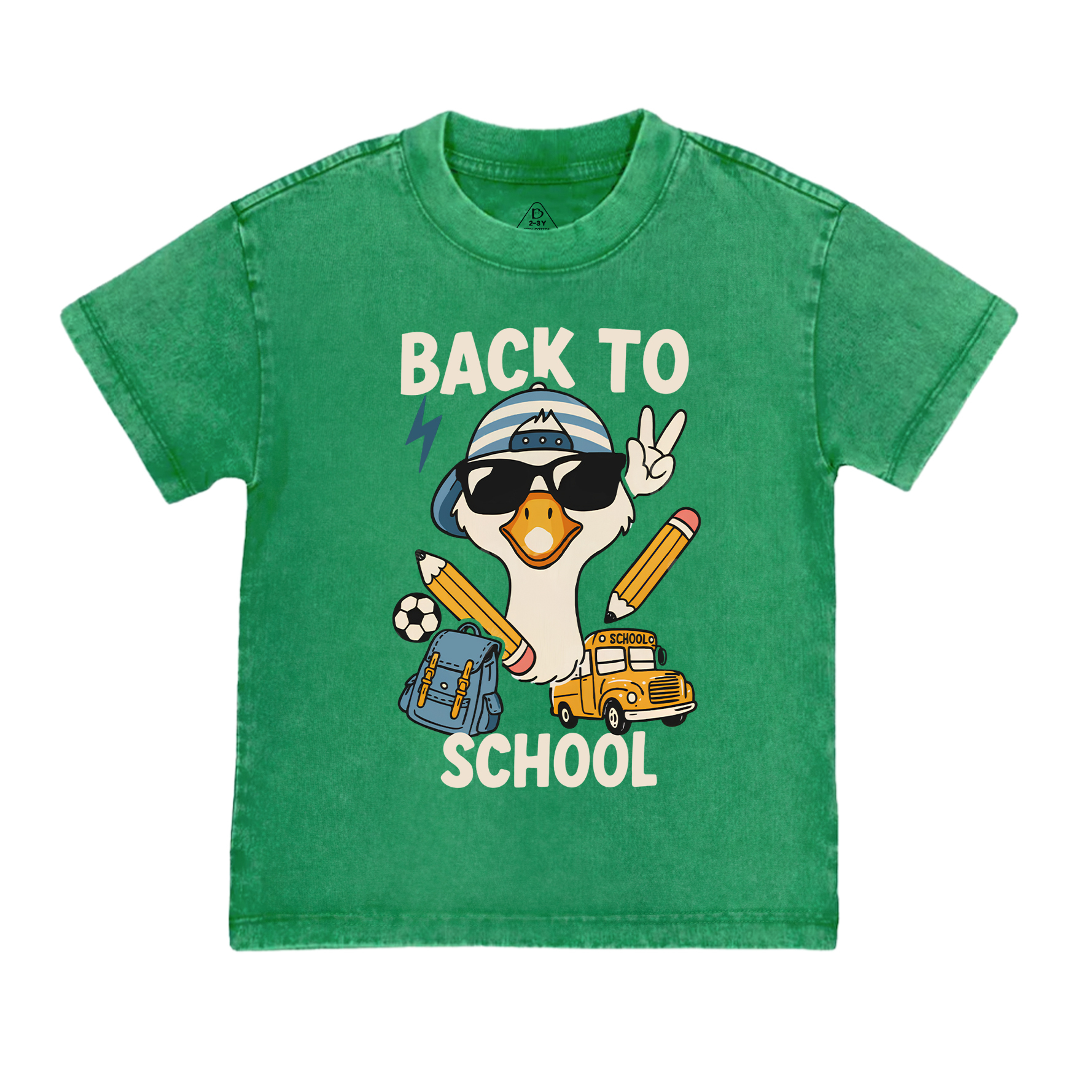 Back To School Goose Toddler&Kids Washed Tees