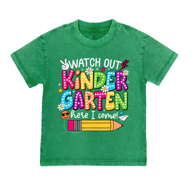 Personalized Watch Out Kindergarten Here I Come Toddler&Kids Washed Tees