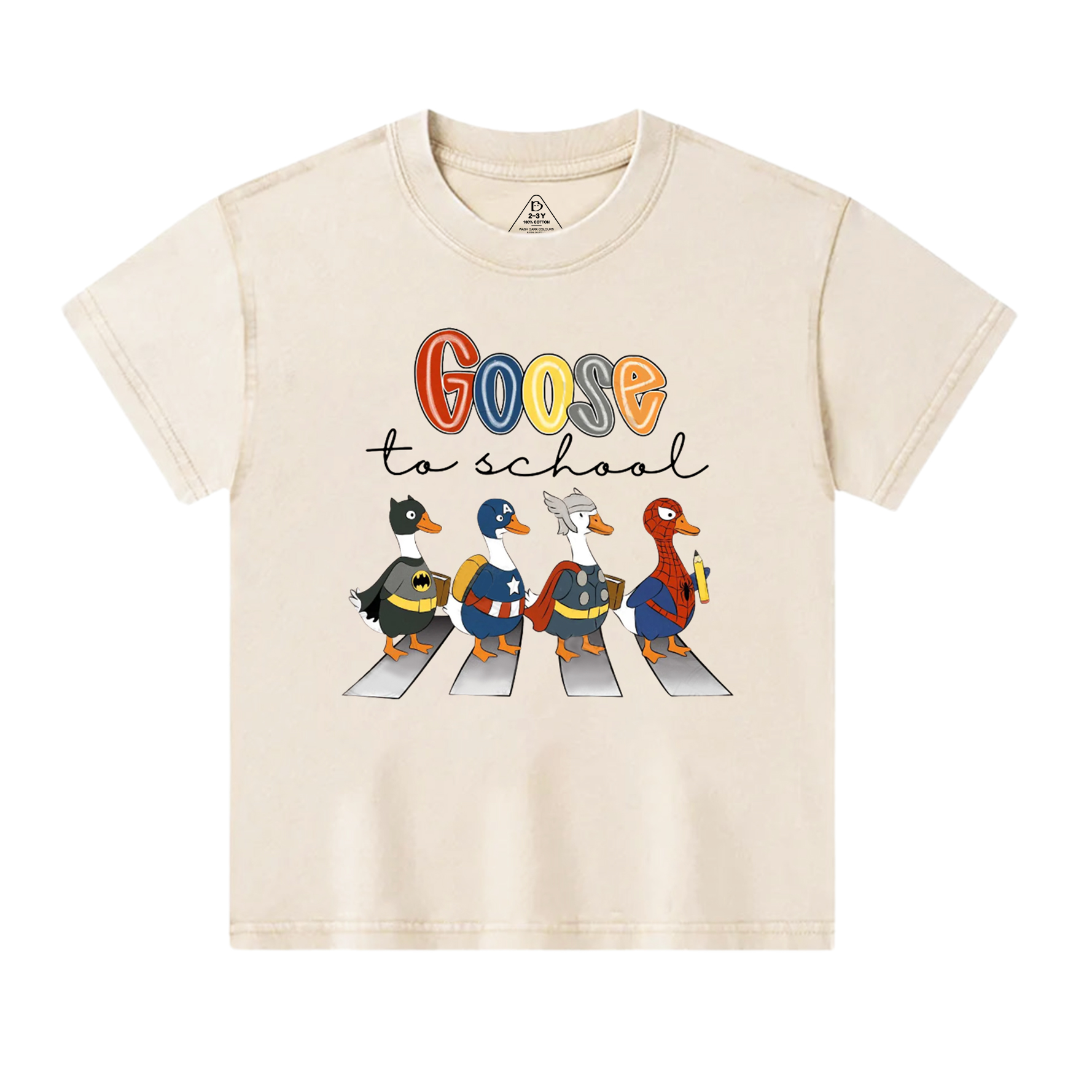 Goose To School Toddler&Kids Washed Tees