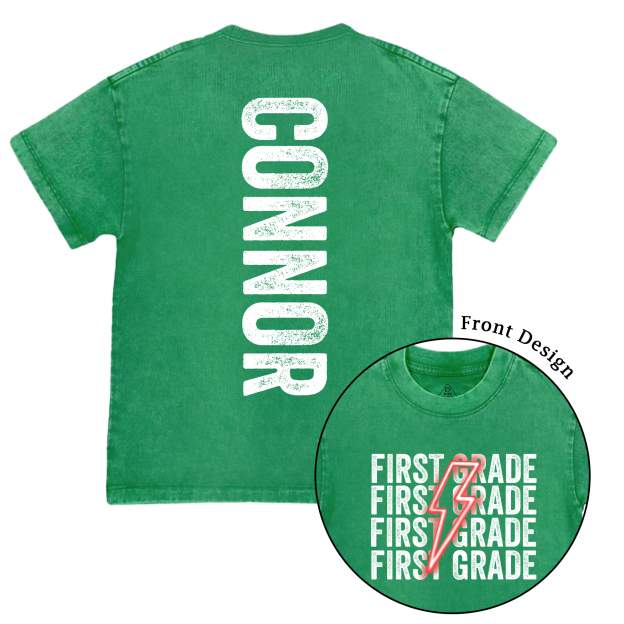 Personalized Lightning Kid Name Toddler&Kids Washed Tees