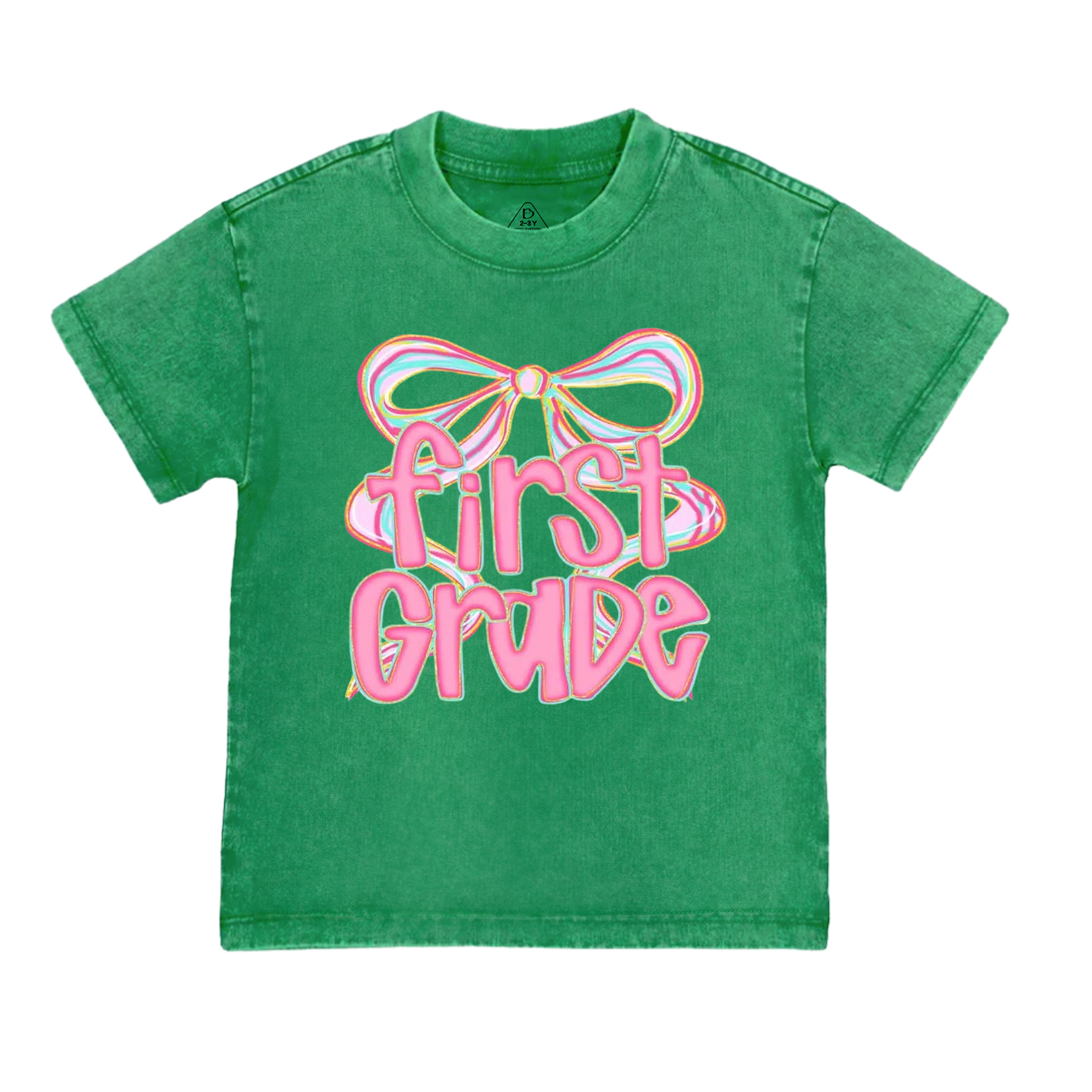 Personalized Bow Grade Toddler&Kids Washed Tees