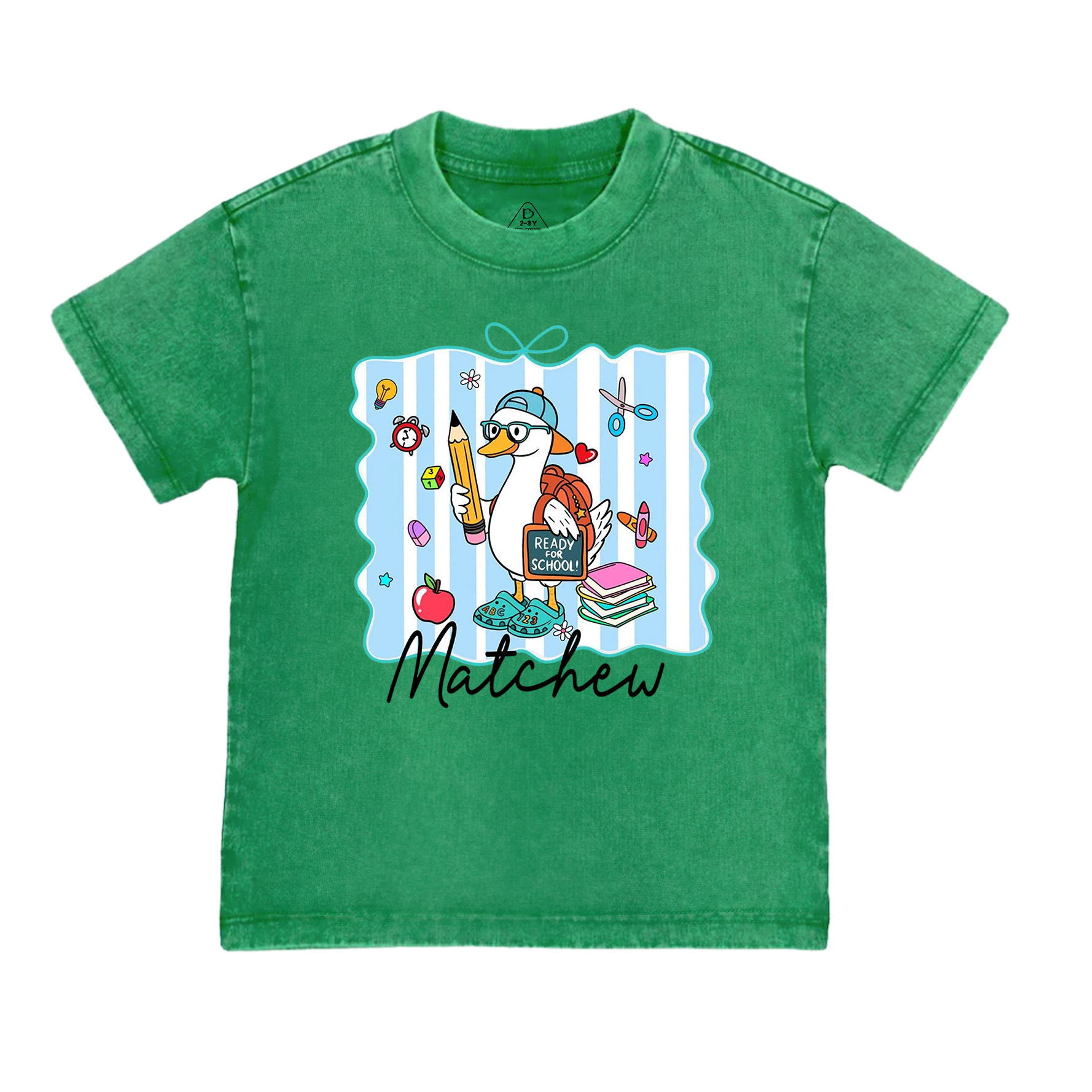 Personalized Boy Girl School Goose Toddler&Kids Washed Tees