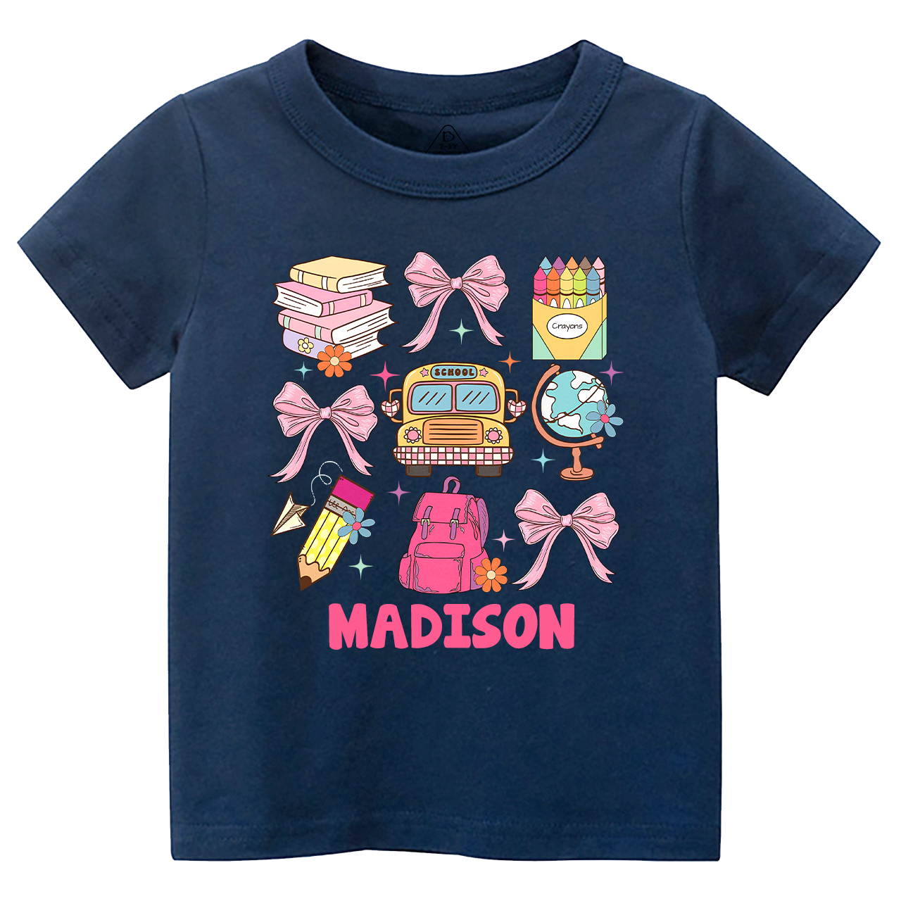 Bow Stationery Back To School Toddler&Kids Tees 