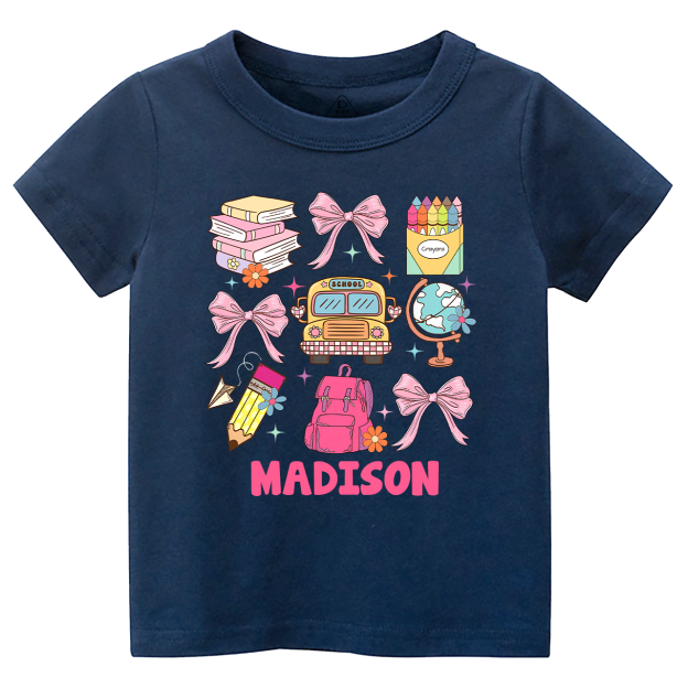 Bow Stationery Back To School Toddler&Kids Tees 