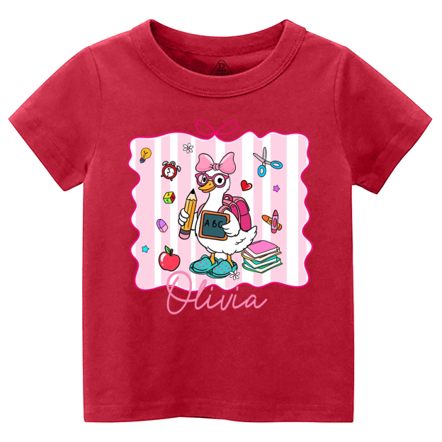 Personalized Boy Girl School Goose Toddler&Kid's Tees Beepumpkin