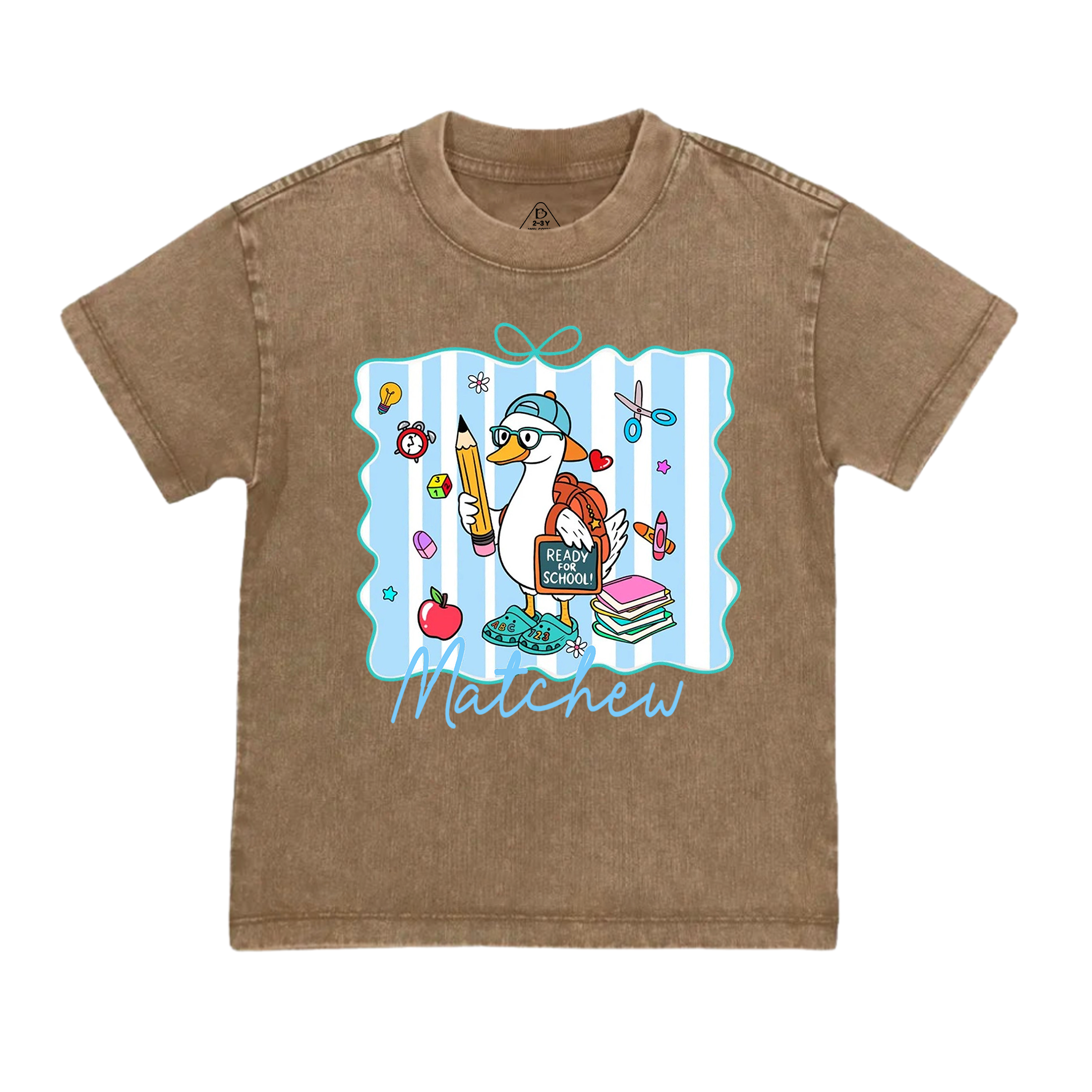 Personalized Boy Girl School Goose Toddler&Kids Washed Tees