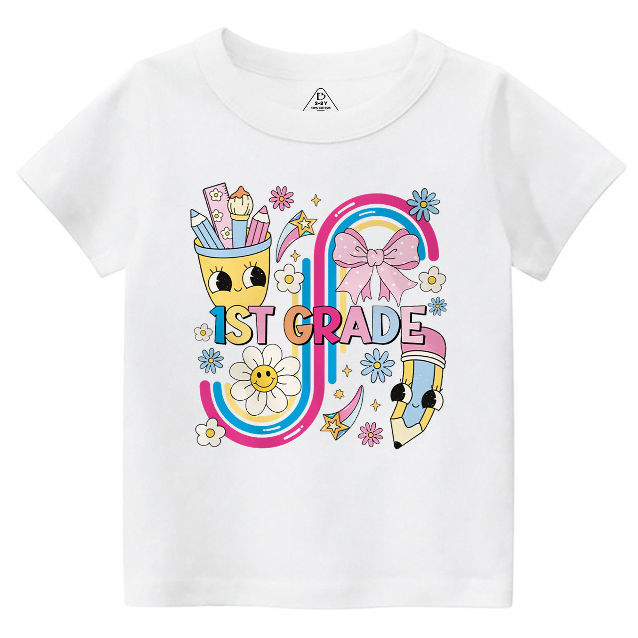 Personalized School Days Rainbow Collection Toddler&Kid's Tees Beepumpkin 