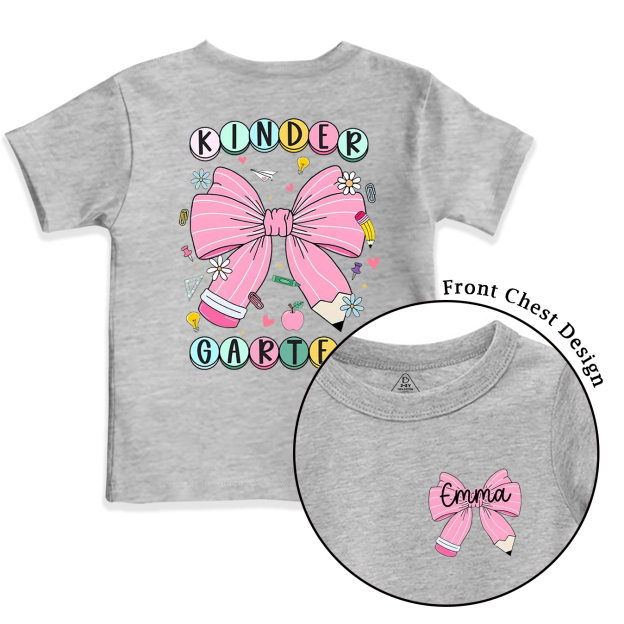 Personalized Back To School Bow Fireworks Toddler&Kid's Tees Beepumpkin 
