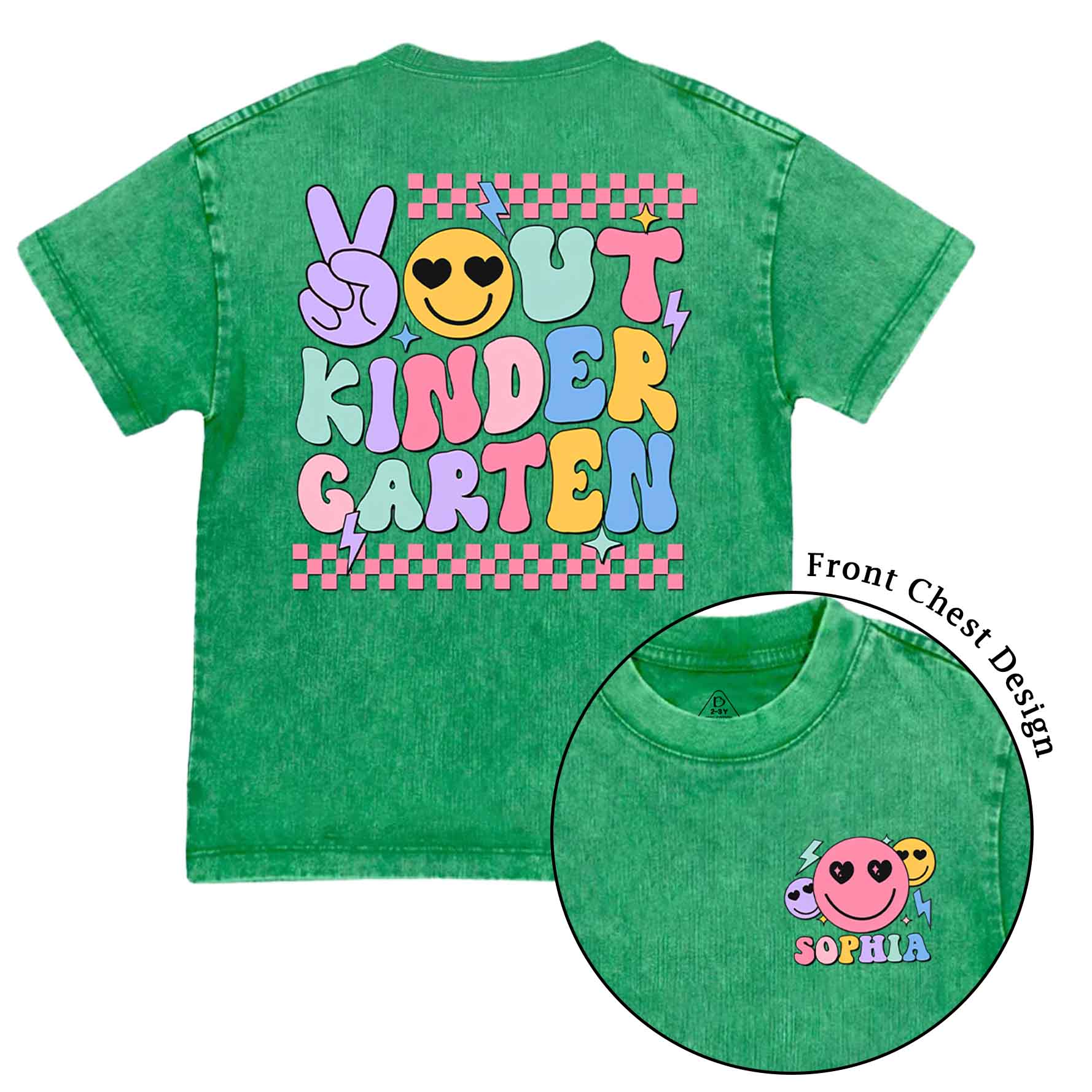 Personalized Kindergarten Graduation Toddler&Kids Washed Tees