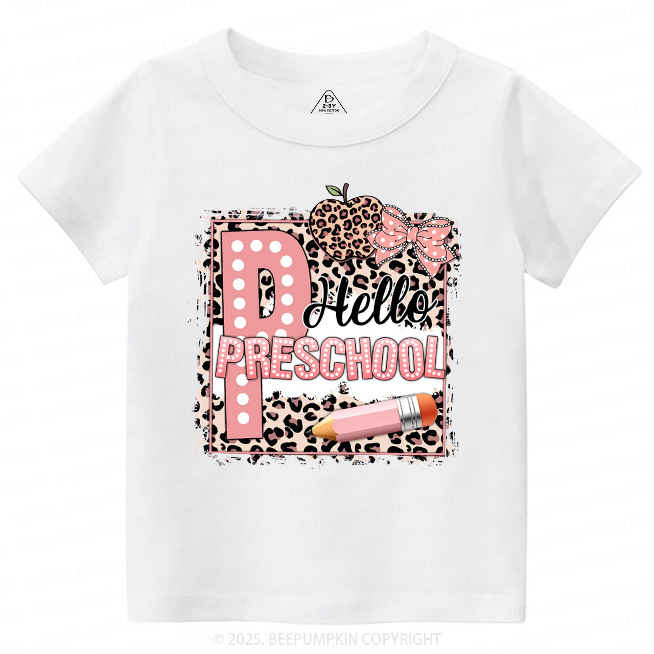 Personalized Leopard Grade Back To School Toddler&Kid's Tees Beepumpkin