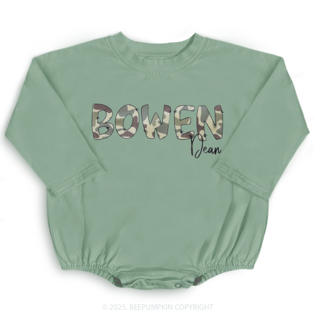 Personalized Duck Camo Name Boy Baby Bubble Romper Beepumpkin