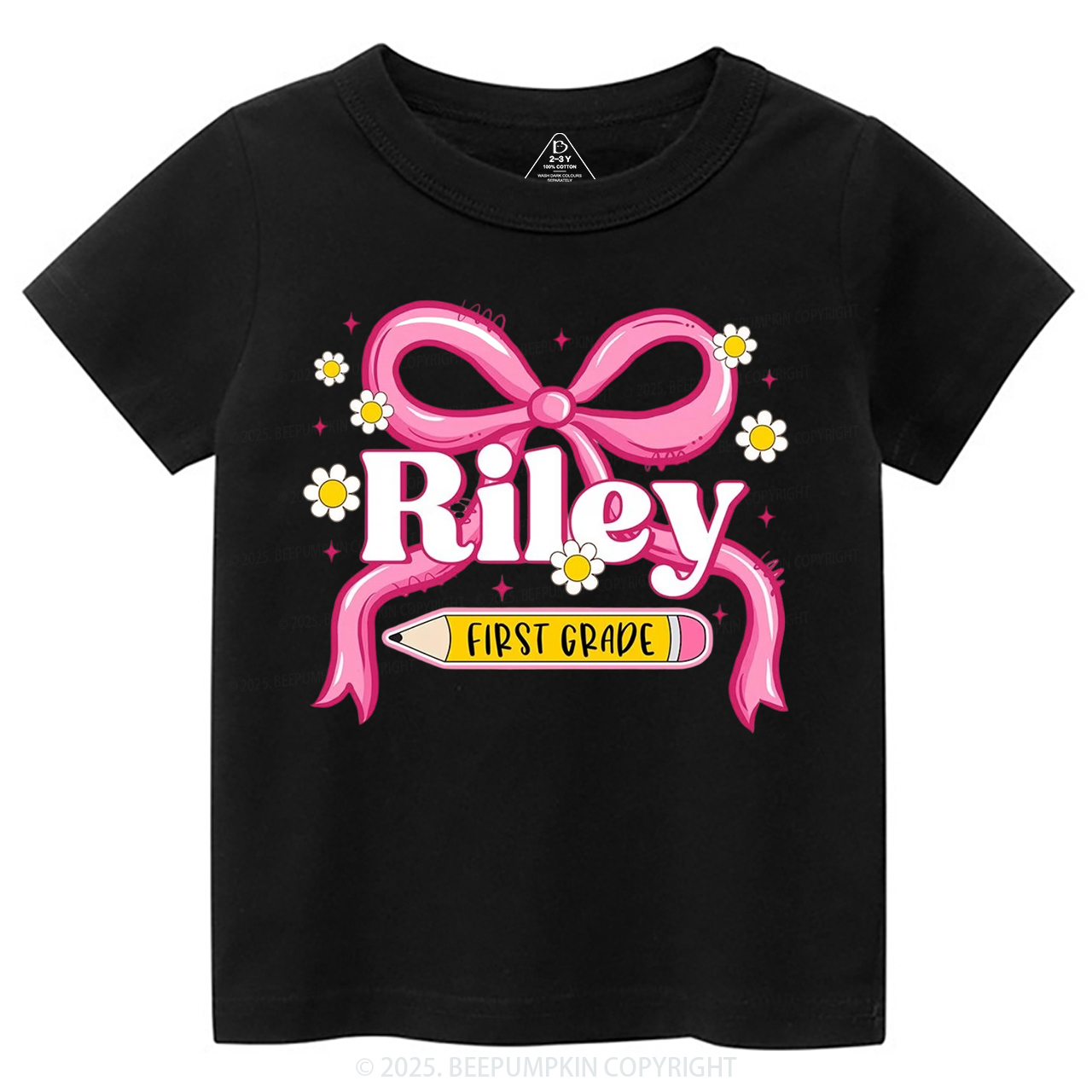 Personalized First Grade Girly Toddler&Kid's Tees Beepumpkin