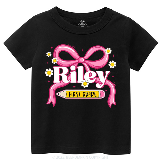Personalized First Grade Girly Toddler&Kid's Tees Beepumpkin