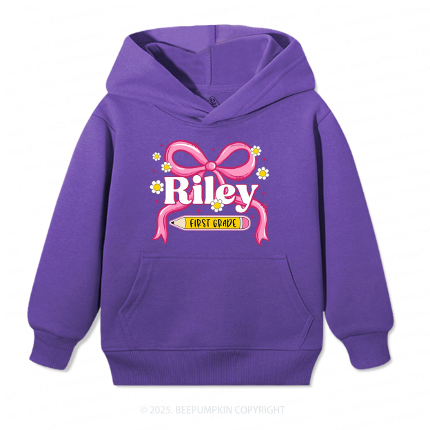 Personalized First Grade Girly Kid's Hoodies Beepumpkin