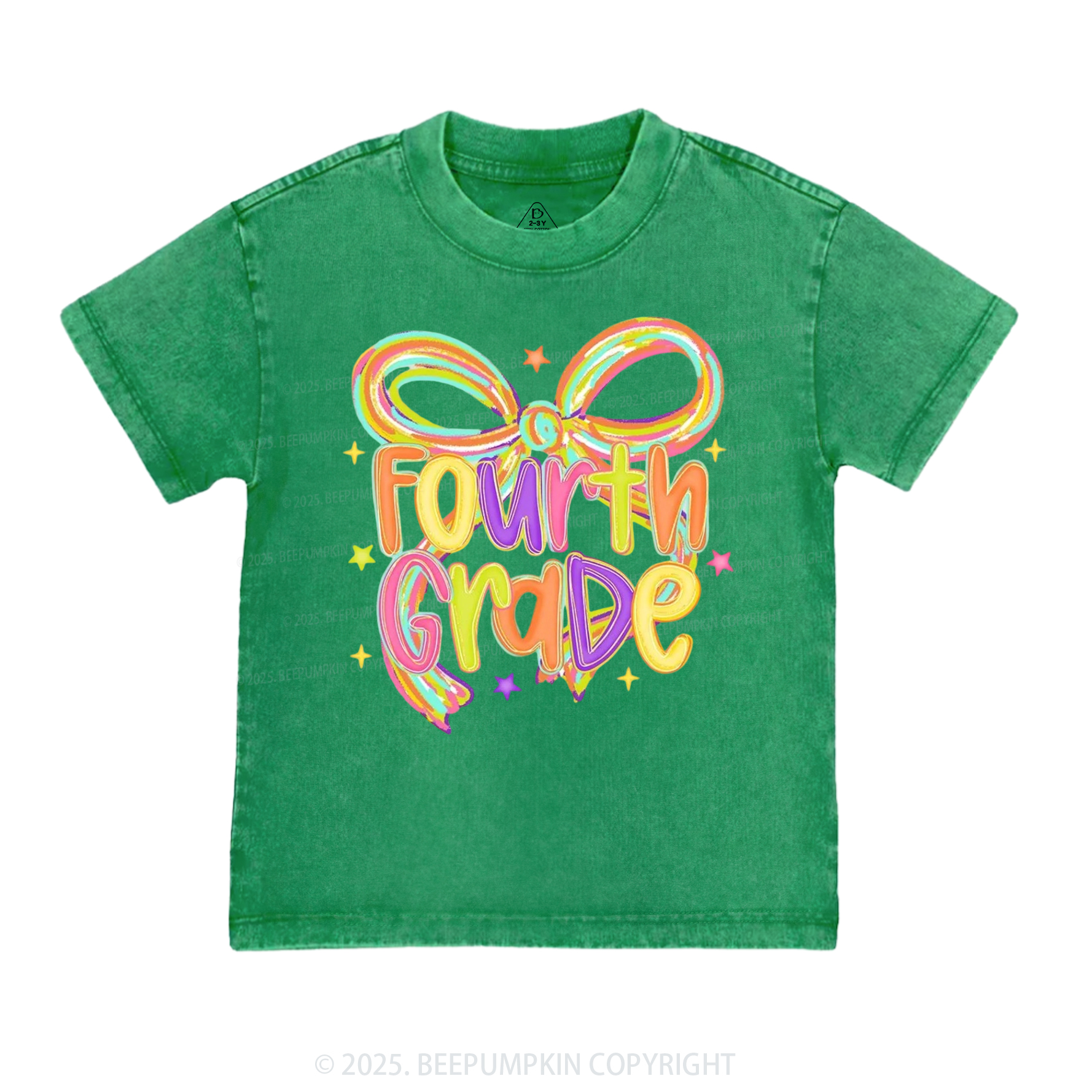 Personalized Girly Bow Sublimation Toddler&Kids Washed Tees