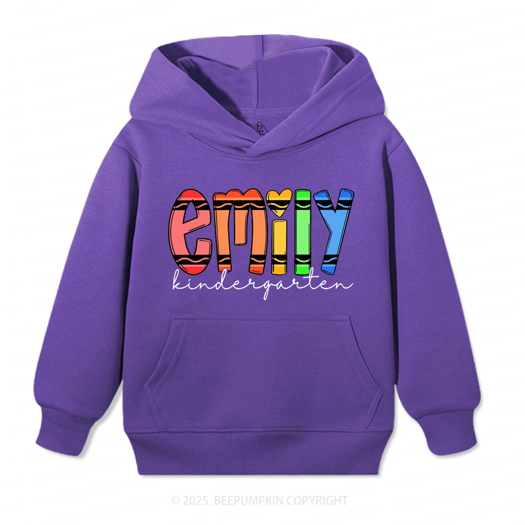 Personalized Colored Crayon Name Kid's Hoodies Beepumpkin