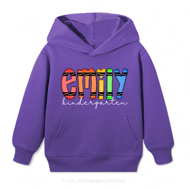 Personalized Colored Crayon Name Kid's Hoodies Beepumpkin