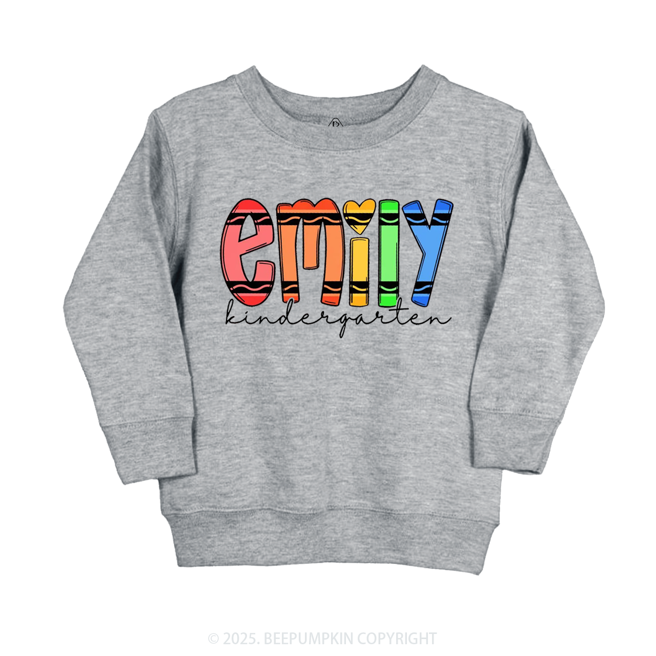 Personalized Colored Crayon Name Kid's Sweatshirt