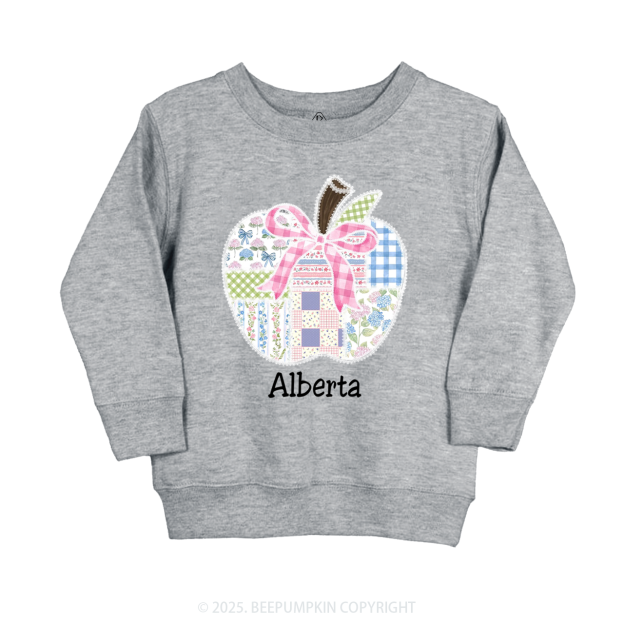Personalized Lace Apple Name Kid's Sweatshirt