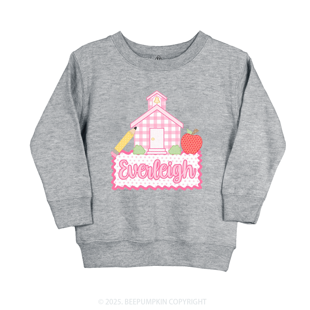 Personalized Pink Schoolhouse Kid's Sweatshirt
