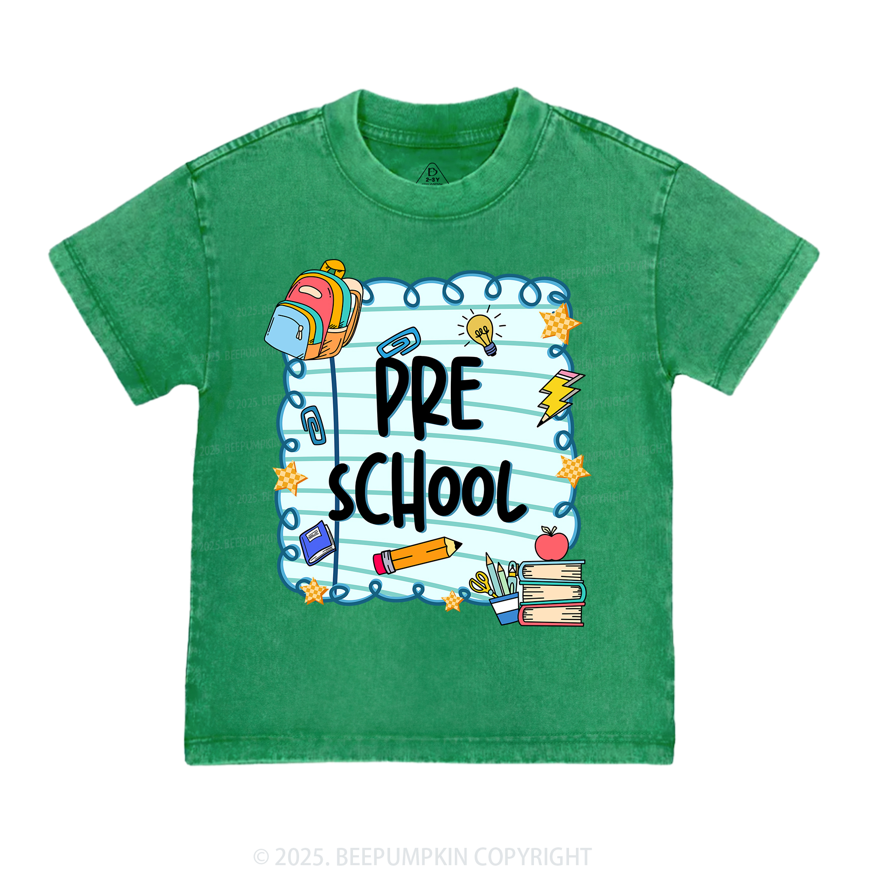 Personalized School Essentials Series Toddler&Kids Washed Tees