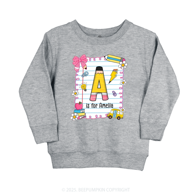 Personalized Alphabet Pencil Name Kid's Sweatshirt