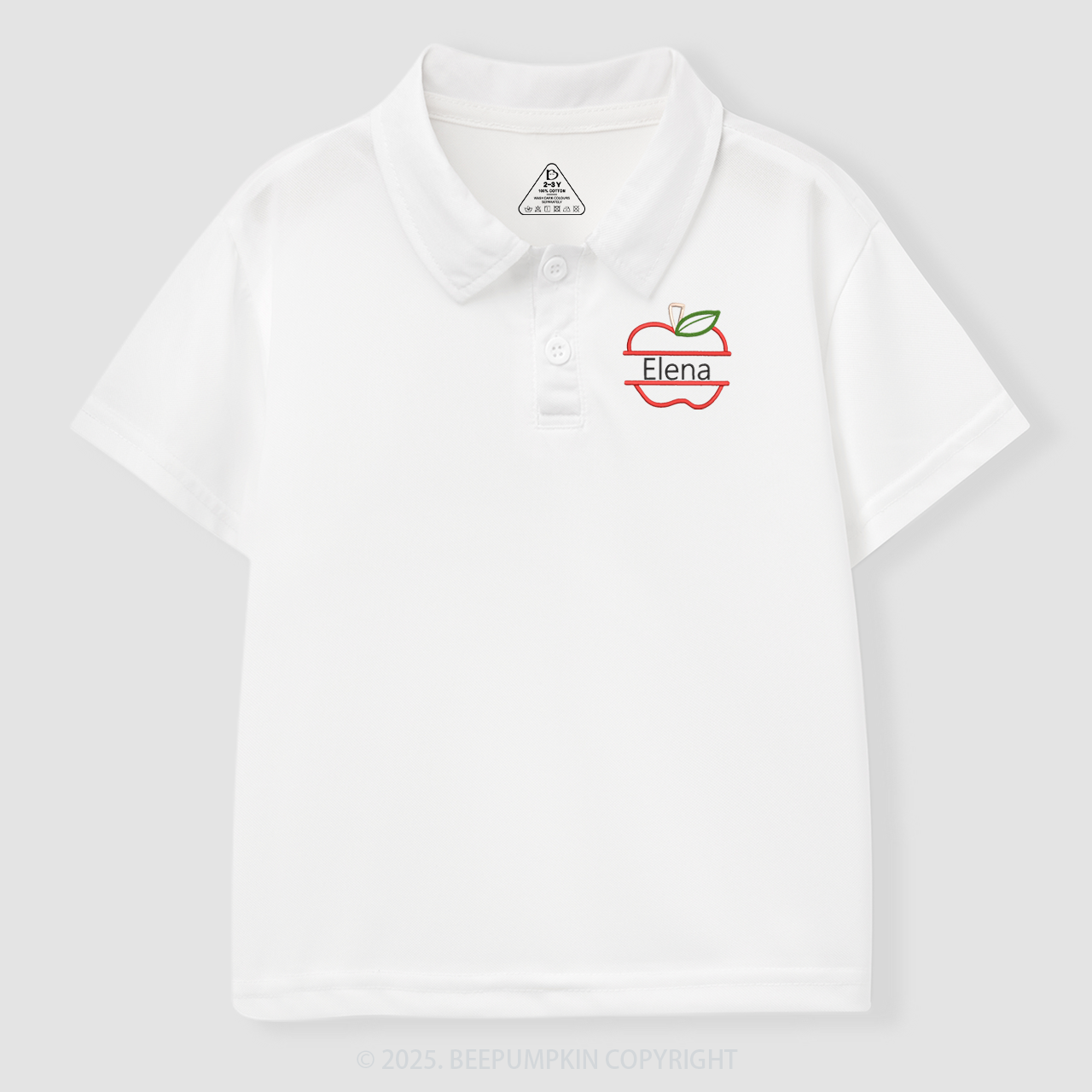 Embroidery Personalized Red Name Toddler&Kid's Polo Shirt Beepumpkin