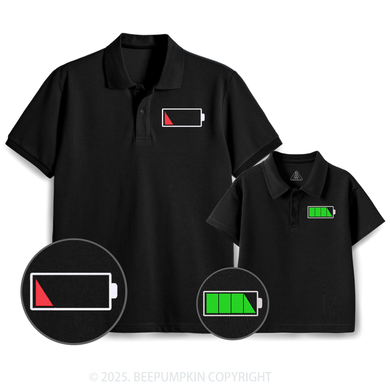 Lack Of Power Full Power Dad&Me Matching Polo Shirt Beepumpkin