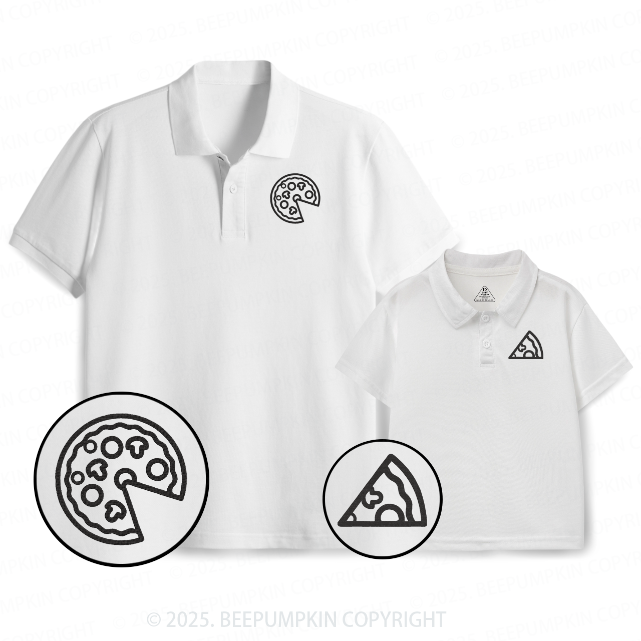 Pizza Dad&Me Matching Polo Shirt Beepumpkin