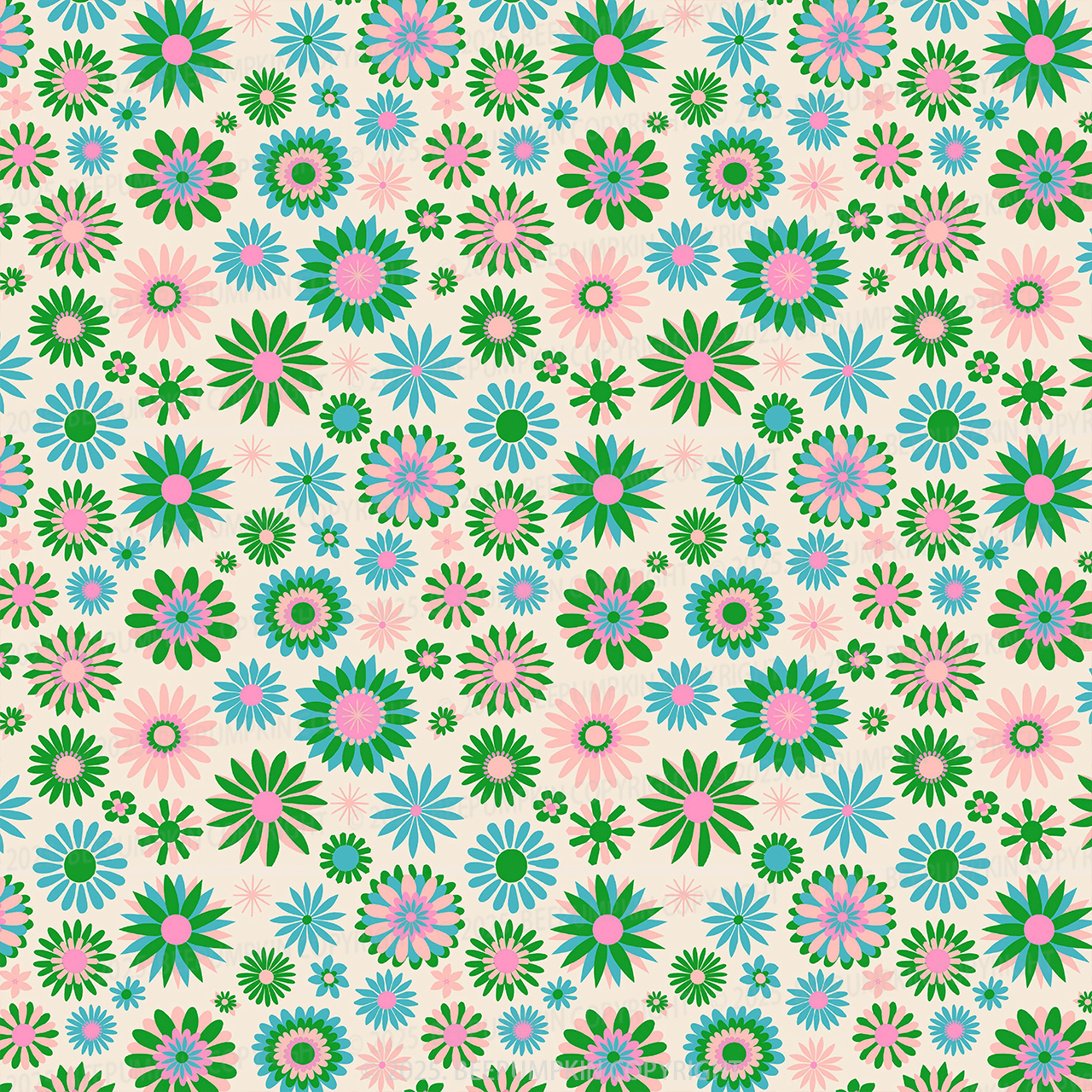 Blooming Harmony Mom&Me Matching All Over Print Dress