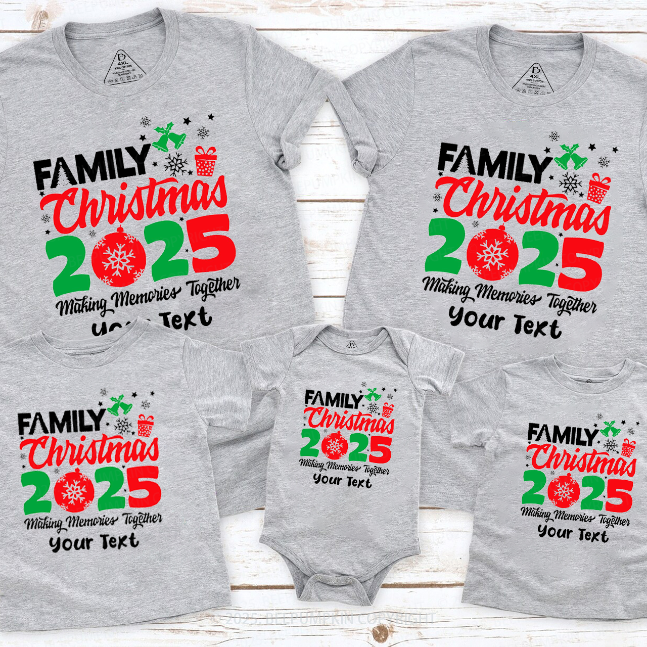 Personalized Christmas 2025  Family Matching T-Shirts Beepumpkin