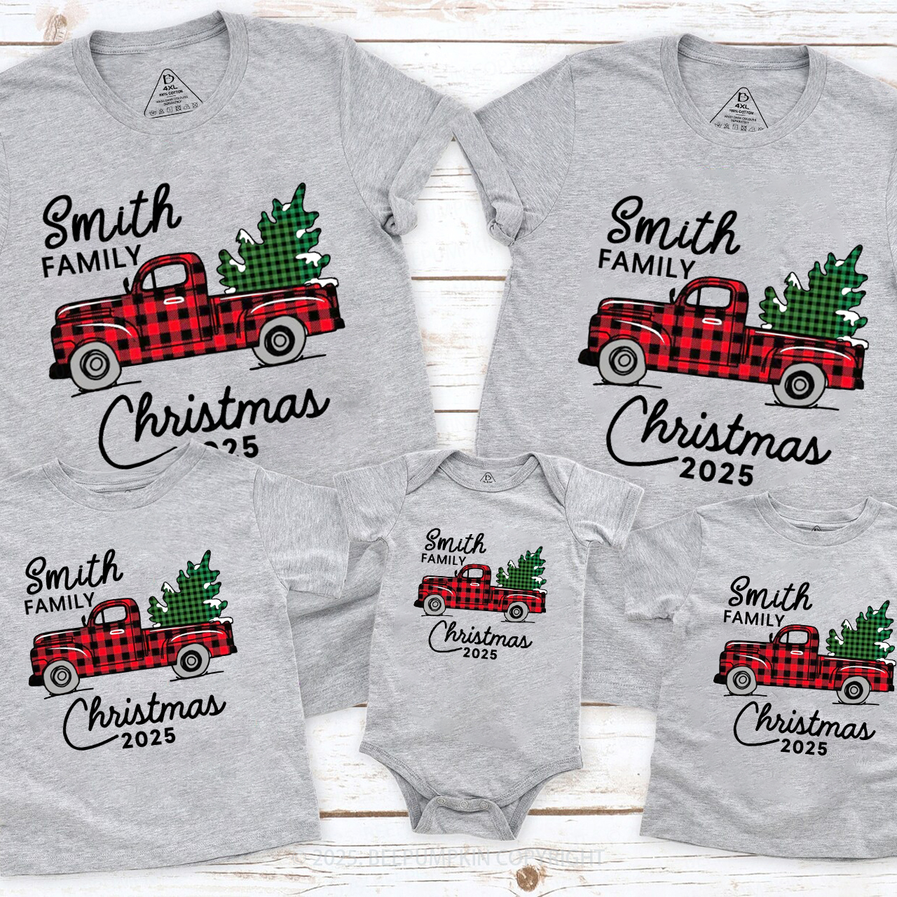 Christmas Truck And Tree 2025 Family Matching Shirt