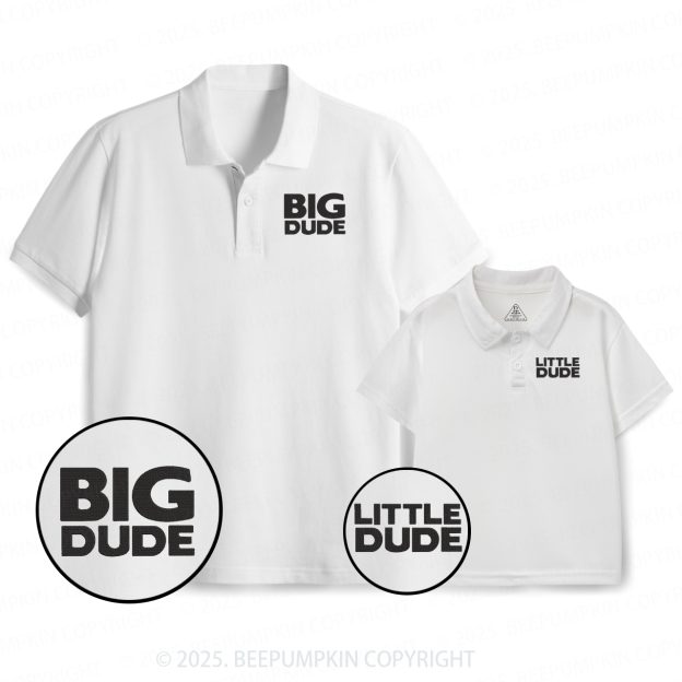 Big Dude Little Dude Dad&Me Matching Polo Shirt Beepumpkin