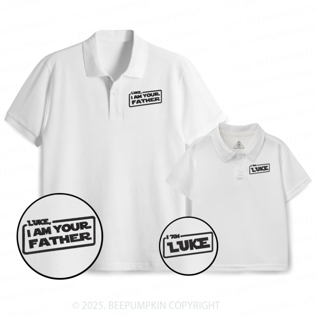 Embroidery Personalized Name I Am Your Father Dad&Me Matching Polo Shirt Beepumpkin