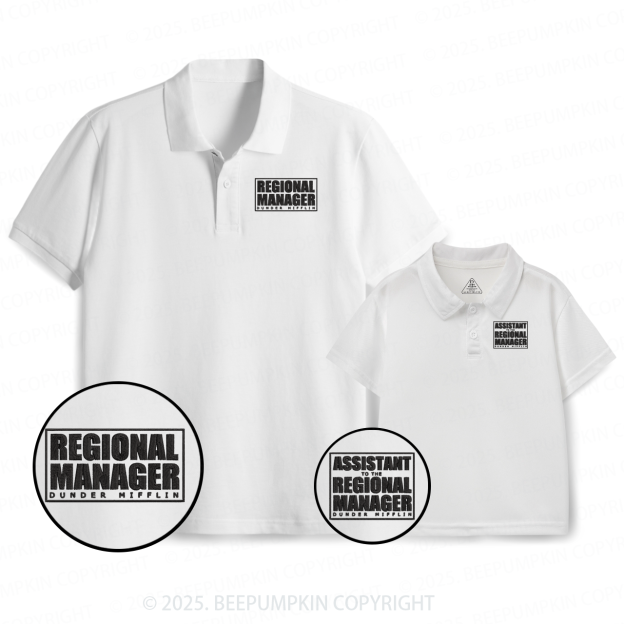 Embroidery Dunder Mifflin Dad&Me Matching Polo Shirt Beepumpkin