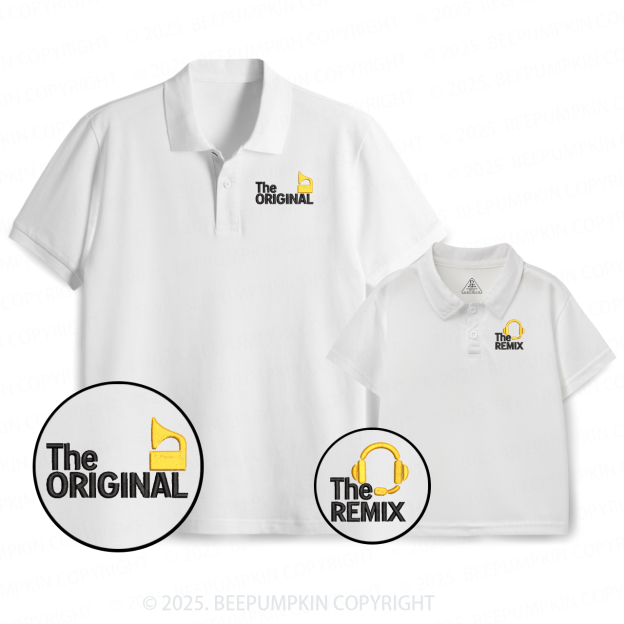 Embroidery The Original & The Remix Dad&Me Matching Polo Shirt Beepumpkin