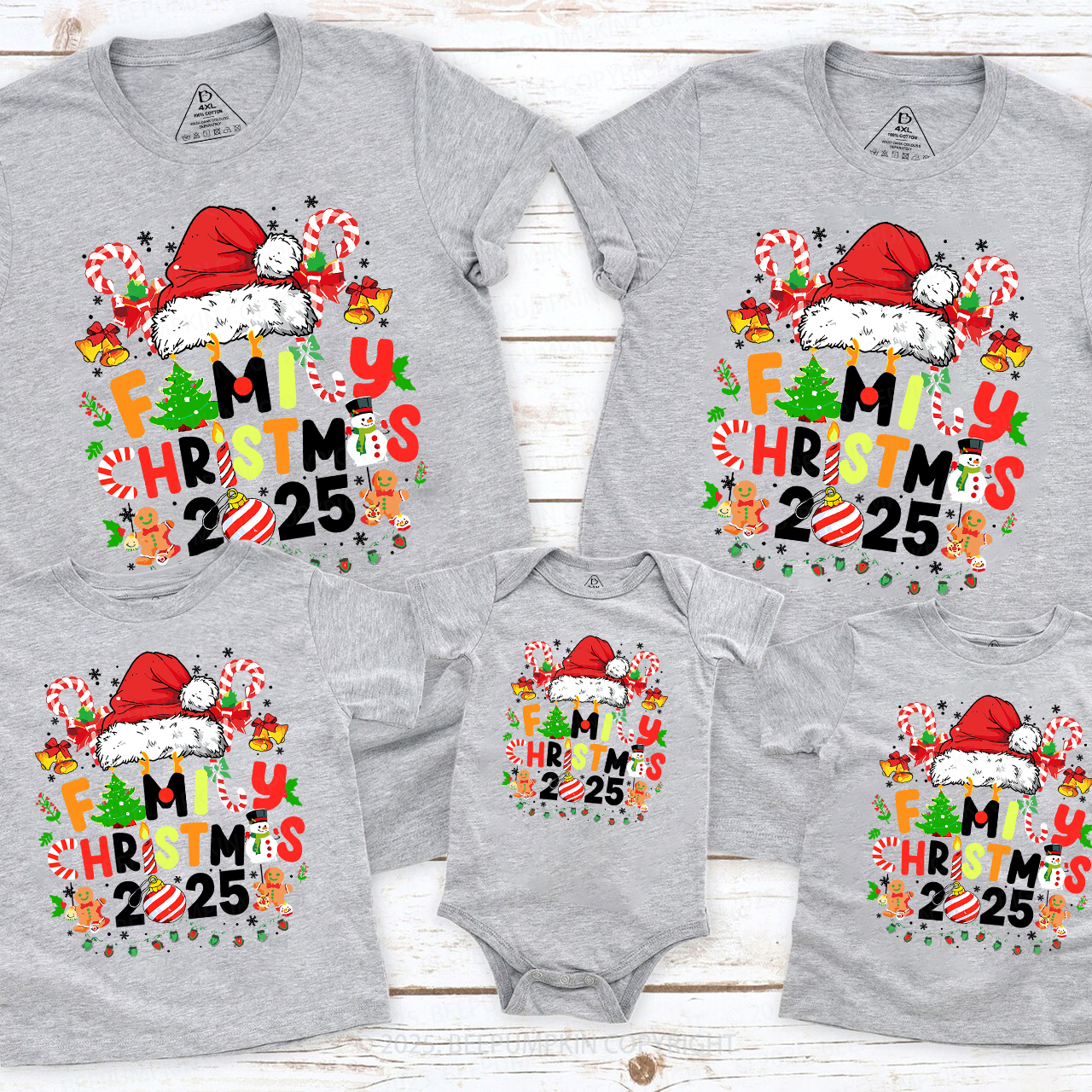 2025 Candy Christmas Family Matching T-Shirts Beepumpkin