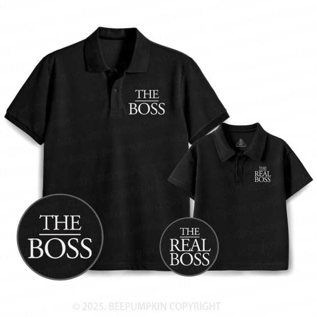 Embroidery The Boss And The Real Boss Dad&Me Matching Polo Shirt Beepumpkin
