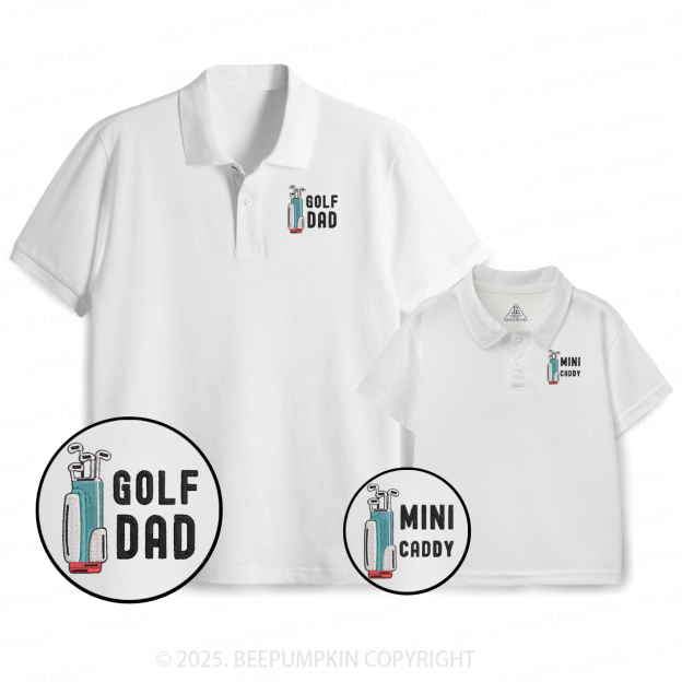 Embroidery Daddy Golfing Dad&Me Matching Polo Shirt Beepumpkin
