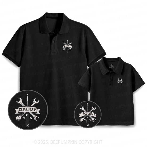 Embroidery Little Helper Dad&Me Matching Polo Shirt Beepumpkin